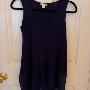 Charming Charlie Sleeveless Navy Tunic Top